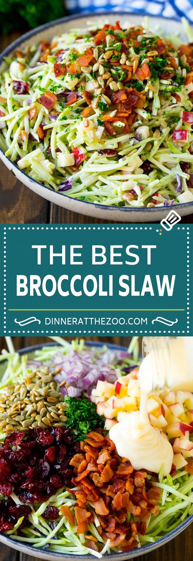 Bacon Broccoli Slaw Recipe | Coleslaw Recipe | Broccoli Slaw #broccoli #slaw #salad #apple #bacon #sidedish #lunch #ezlod