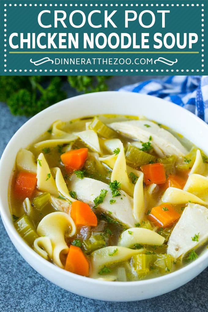 Crock Pot Chicken Noodle Soup Recipe | Slow Cooker Chicken Noodle Soup | Chicken Soup #soup #chicken #noodles #dinner #slowcooker #crockpot #ezlod
