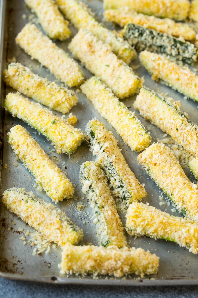 Fried Zucchini Recipe | Zucchini Fries | Zucchini Recipe #appetizer #zucchini #snack #ezlod Sticks coated in egg, parmesan and breadcrumbs.