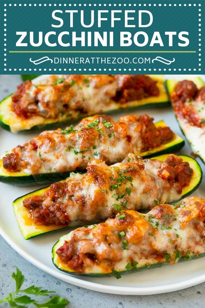 Stuffed Zucchini Boats Recipe | Baked Zucchini | Low Carb Zucchini #dinner #lowcarb #keto #zucchini #sausage #ezlod