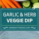Veggie Dip Recipe | Garlic & Herb Dip | Vegetable Dip #dip #appetizer #lowcarb #keto #vegetables #ezlod