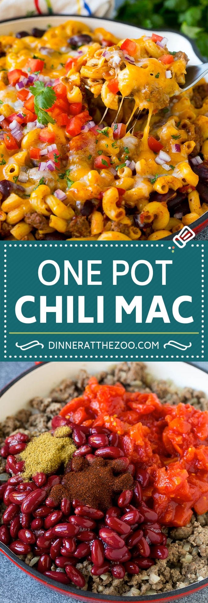 One Pot Chili Mac Recipe | One Pot Pasta | Chili Mac #dinner #beef #pasta #macaroni #beans #cheese #ezlod #onepot