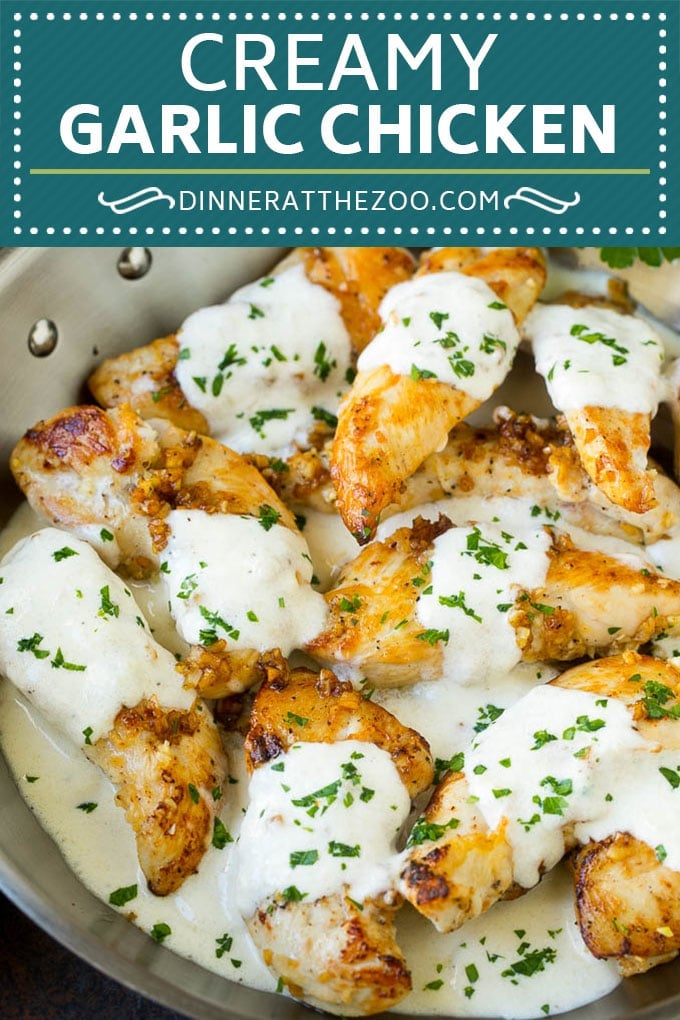 Creamy Garlic Chicken Recipe | Chicken Breast Tenders | Sauteed Chicken #chicken #garlic #parmesan #dinner #glutenfree #keto #lowcarb #ezlod