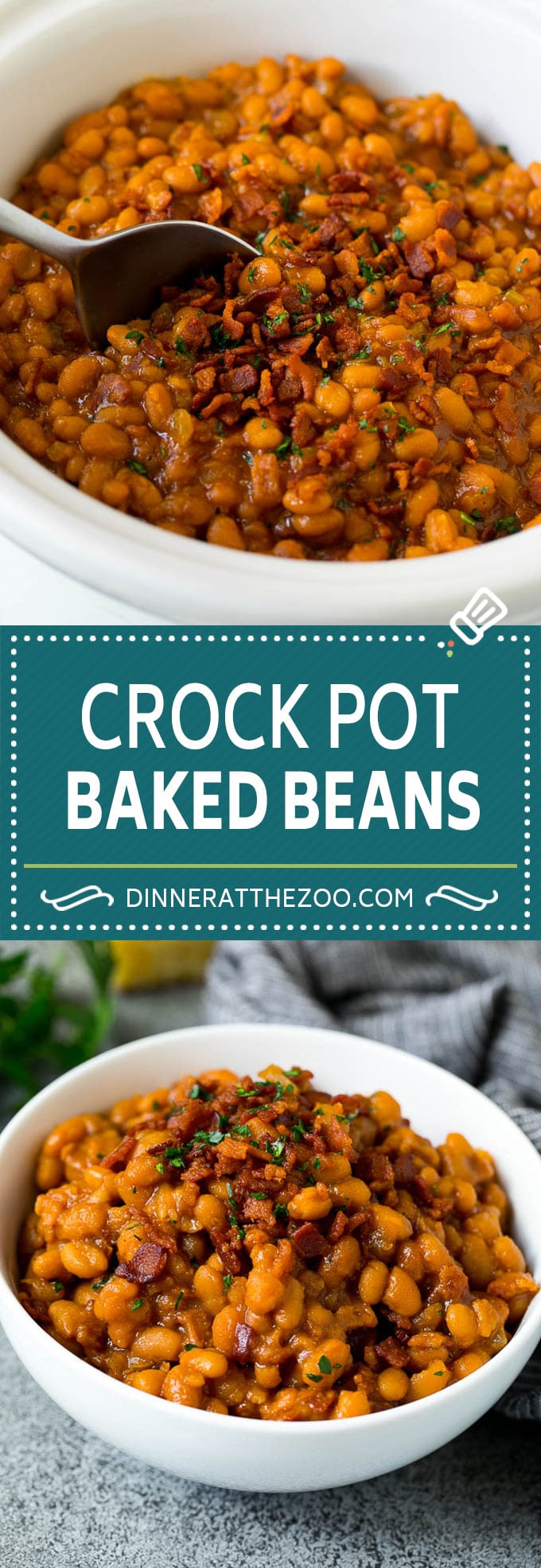 Crock Pot Baked Beans | Slow Cooker Baked Beans #beans #bacon #slowcooker #crockpot #ezlod
