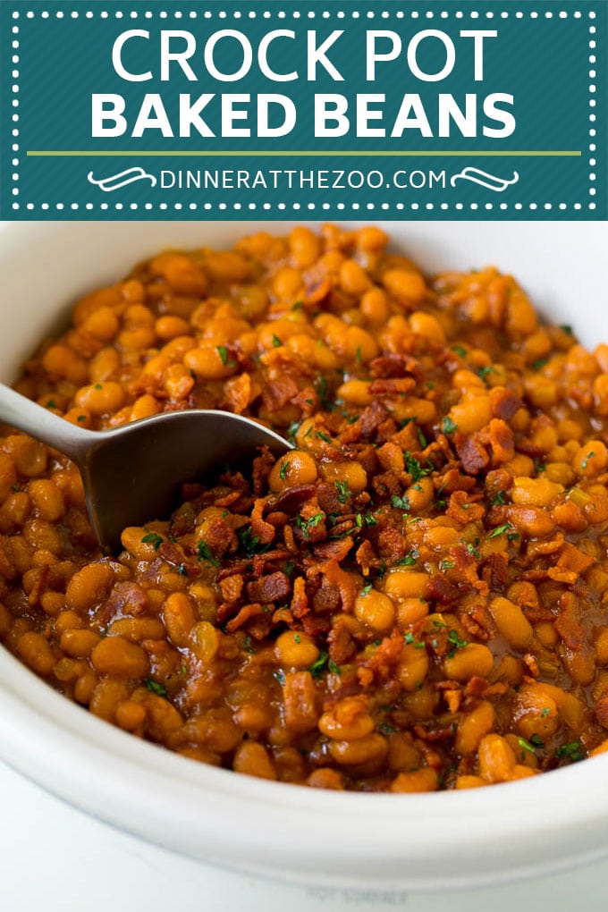 Crock Pot Baked Beans | Slow Cooker Baked Beans #beans #bacon #slowcooker #crockpot #ezlod