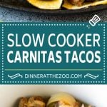 Slow Cooker Carnitas Tacos Recipe | Pork Tacos #tacos #pork #dinner #slowcooker #crockpot #ezlod