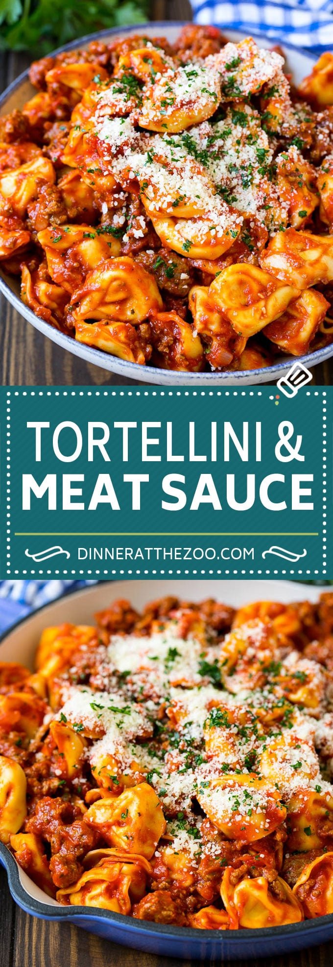 Cheese Tortellini in Meat Sauce #tortellini #pasta #sauce #dinner #ezlod #cheese