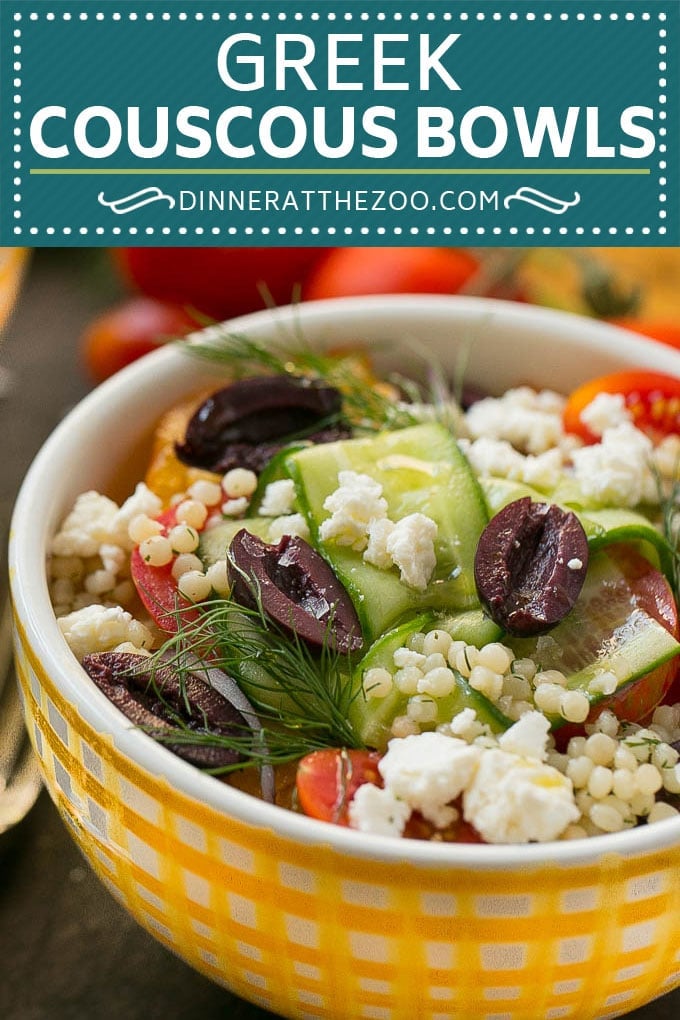 Greek Couscous Bowls #couscous #lunch #ezlod