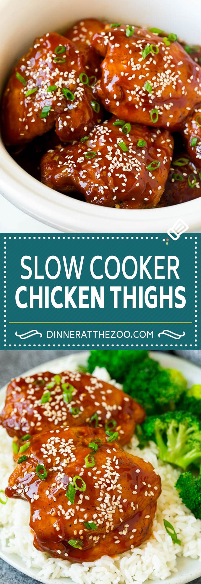 Slow Cooker Chicken Thighs | Crock Pot Chicken Thighs | Honey Garlic Chicken #chicken #slowcooker #crockpot #dinner #ezlod