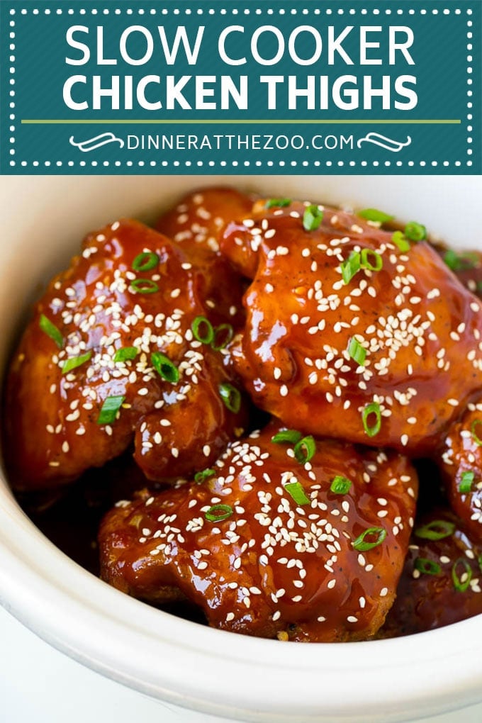 Slow Cooker Chicken Thighs | Crock Pot Chicken Thighs | Honey Garlic Chicken #chicken #slowcooker #crockpot #dinner #ezlod