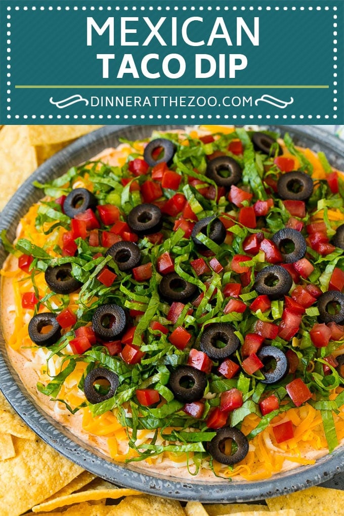 Taco Dip Recipe | Mexican Dip #tacos #dip #appetizer #mexicanfood #cheese #ezlod