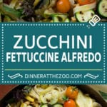 Zucchini Fettuccine Alfredo #pasta #zucchini #cheese #dinner #ezlod