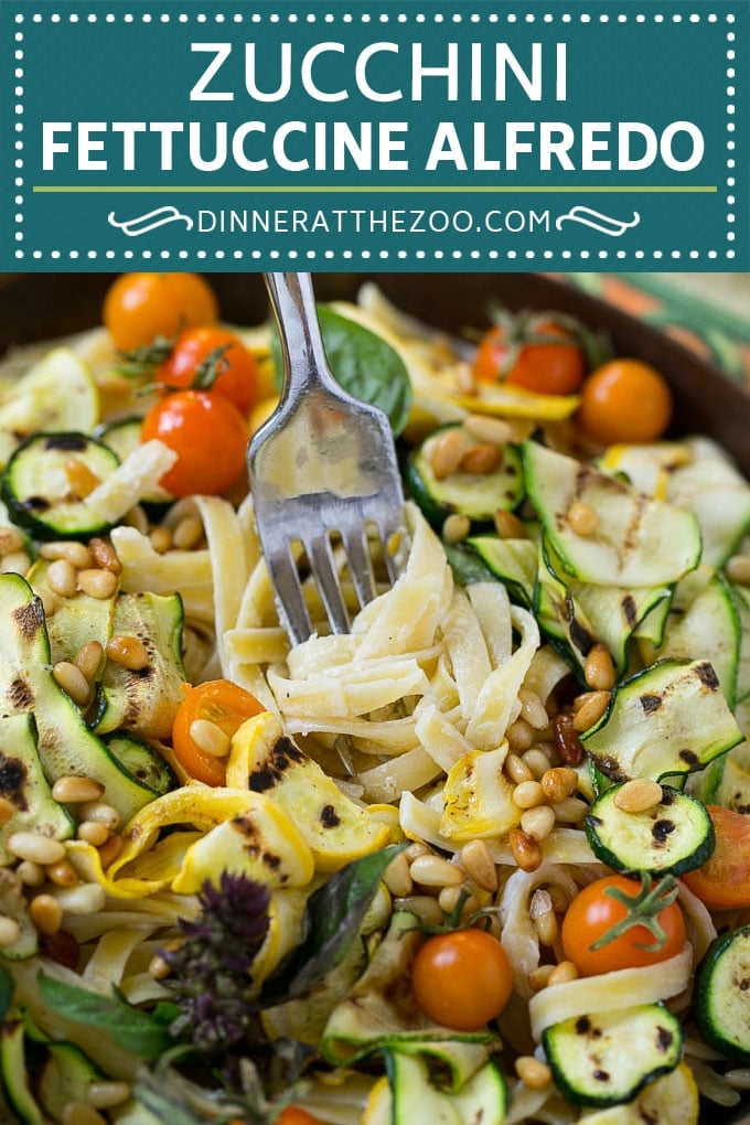 Zucchini Fettuccine Alfredo #pasta #zucchini #cheese #dinner #ezlod