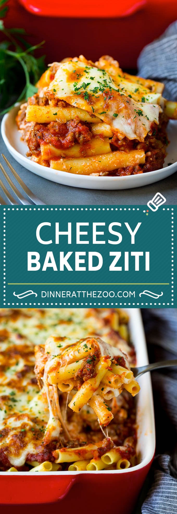 Baked Ziti Recipe | #pasta #cheese #comfortfood #sausage #dinner #ezlod