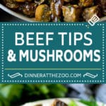 Beef Tips with Mushroom Gravy Recipe | Steak Tips #beef #steak #mushrooms #gravy #comfortfood #dinner #ezlod