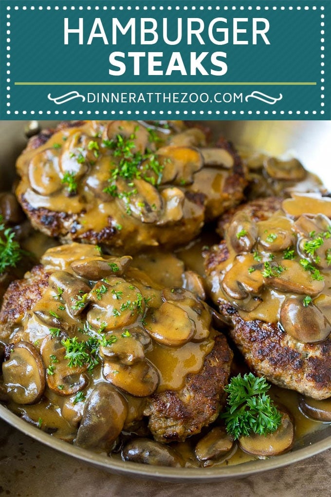 Hamburger Steaks with Mushroom Gravy Recipe | Salisbury Steak #hamburger #groundbeef #mushrooms #gravy #dinner #ezlod