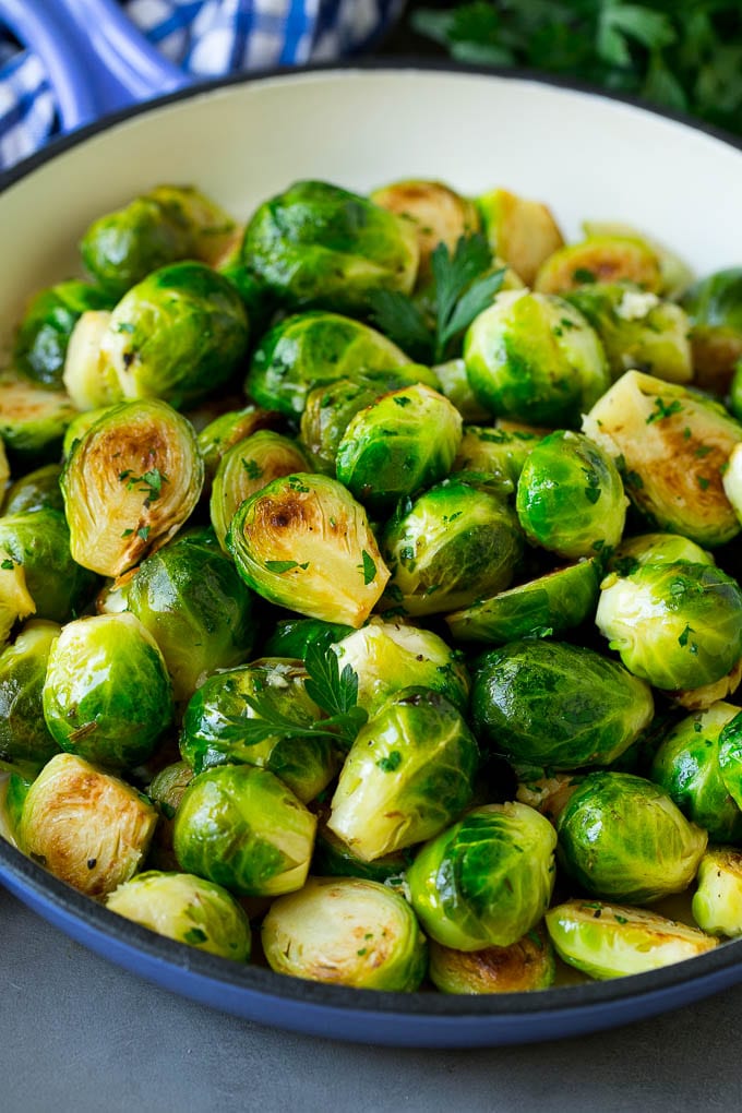 Sauteed Brussels Sprouts Recipe | Brussels Sprouts Side Dish #brusselssprouts #sprouts #veggies #sidedish #garlic #vegetarian #dinner #ezlod Sauteed brussels sprouts with garlic and an assortment of herbs.