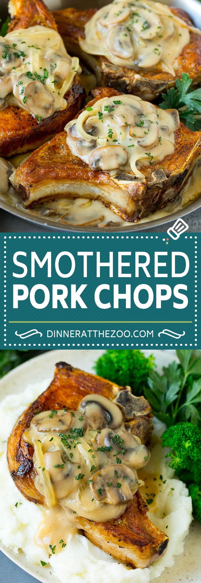 Smothered Pork Chops Recipe | Mushroom Pork Chops #pork #porkchops #mushrooms #gravy #dinner #ezlod