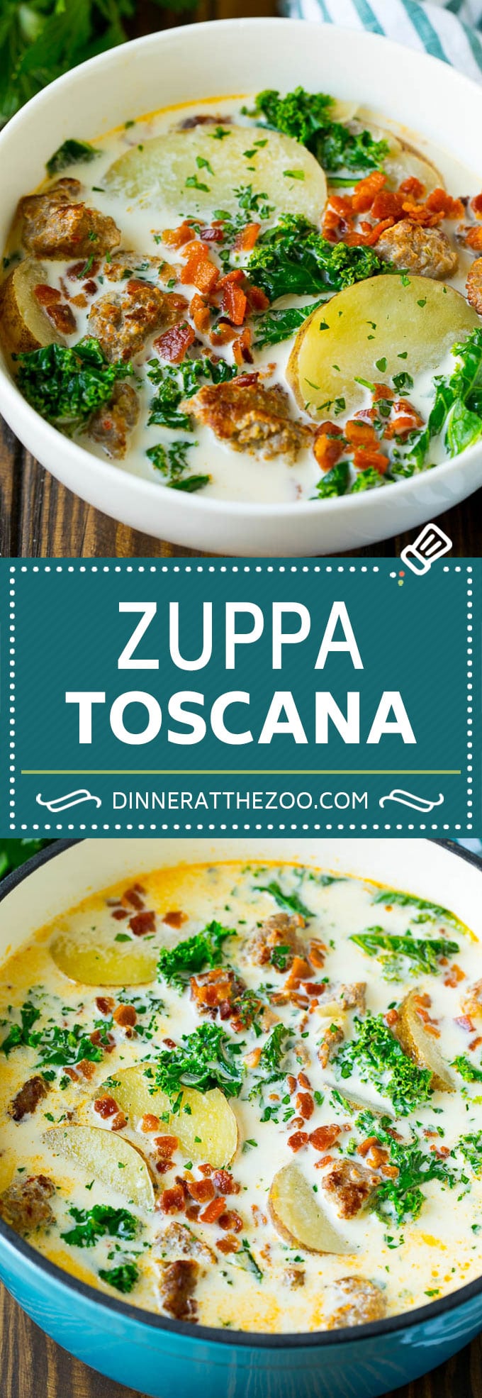 Zuppa Toscana Recipe | Sausage and Potato Soup #soup #sausage #bacon #potato #kale #italianfood #dinner #ezlod