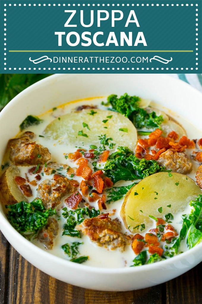 Zuppa Toscana Recipe | Sausage and Potato Soup #soup #sausage #bacon #potato #kale #italianfood #dinner #ezlod