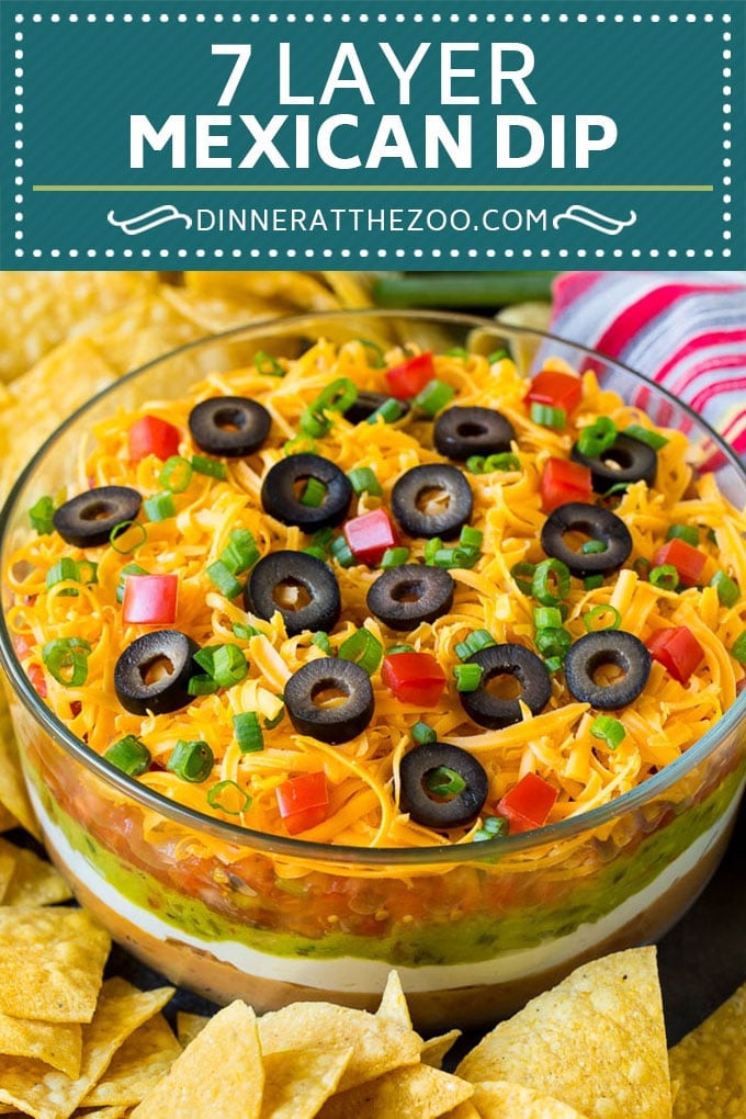 7 Layer Dip Recipe | Mexican Dip #beans #dip #appetizer #avocado #salsa #ezlod