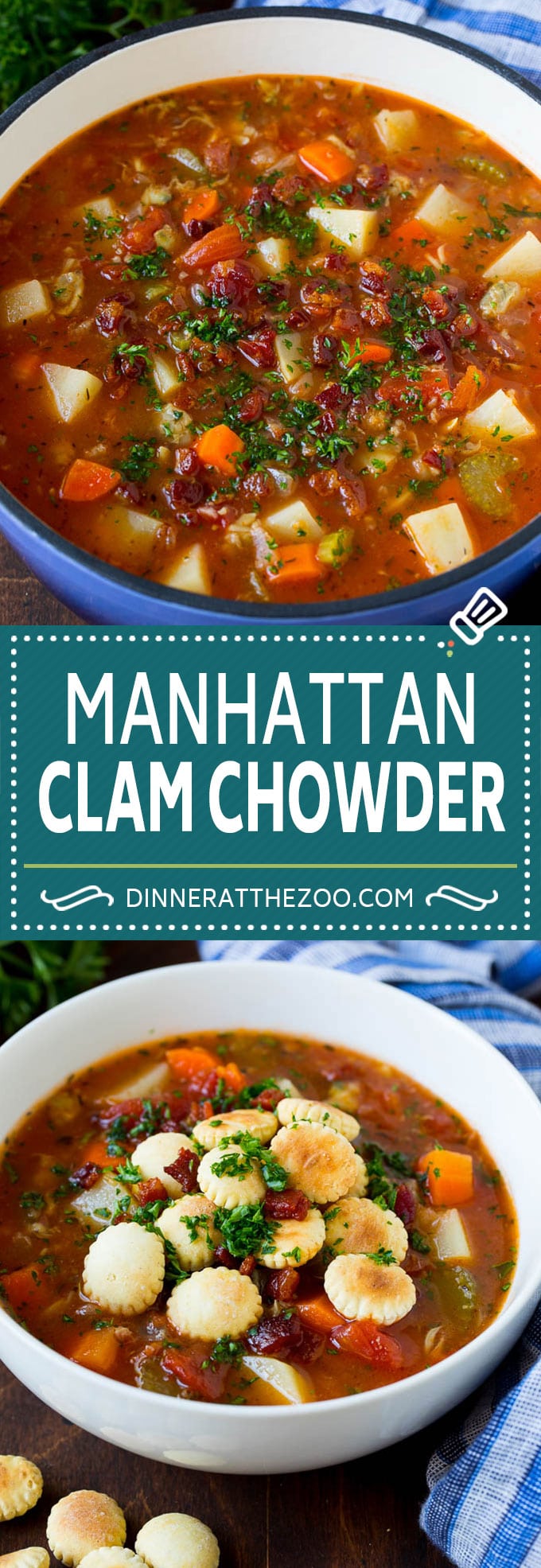 Manhattan Clam Chowder Recipe | Red Clam Chowder #chowder #soup #seafood #clams #bacon #dinner #ezlod