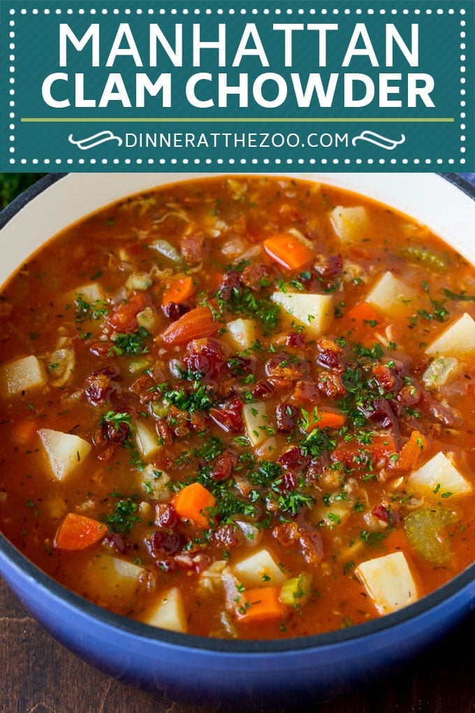 Manhattan Clam Chowder Recipe | Red Clam Chowder #chowder #soup #seafood #clams #bacon #dinner #ezlod