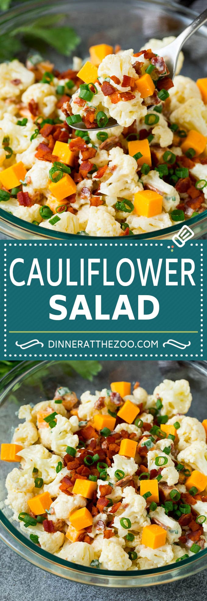 Cauliflower Salad Recipe #salad #cauliflower #bacon #lowcarb #keto #dinner #ezlod