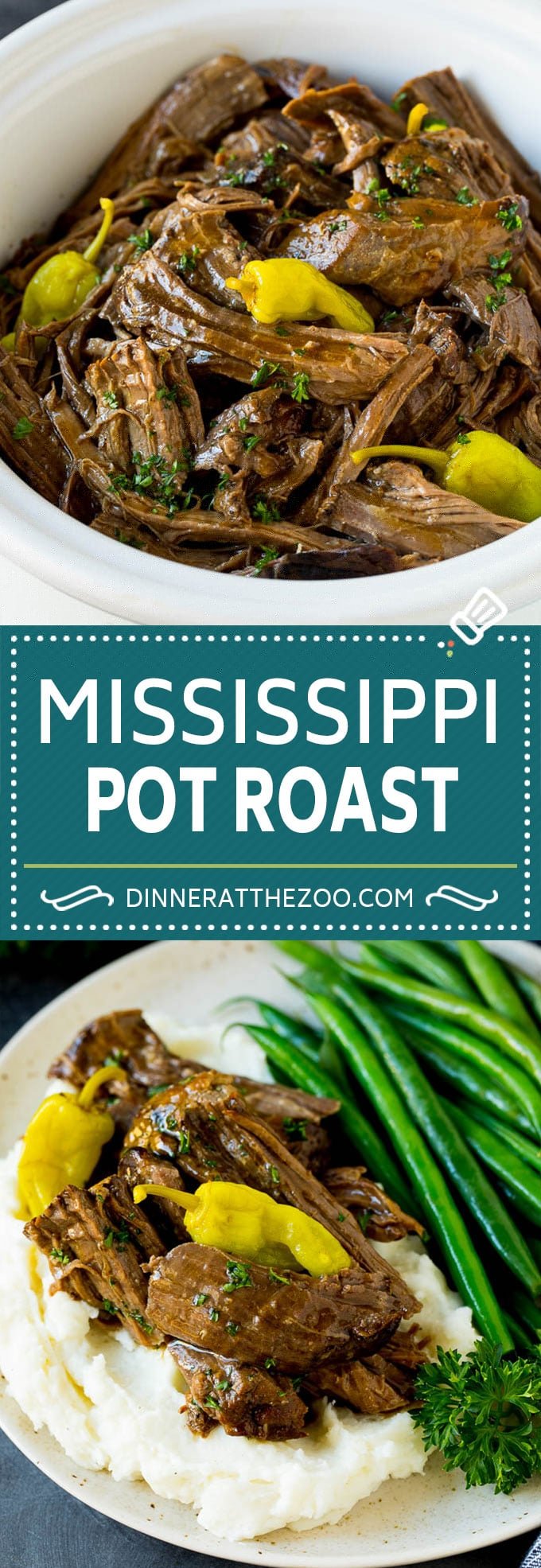 Mississippi Pot Roast #slowcooker #potroast #beef #crockpot #dinner #ezlod