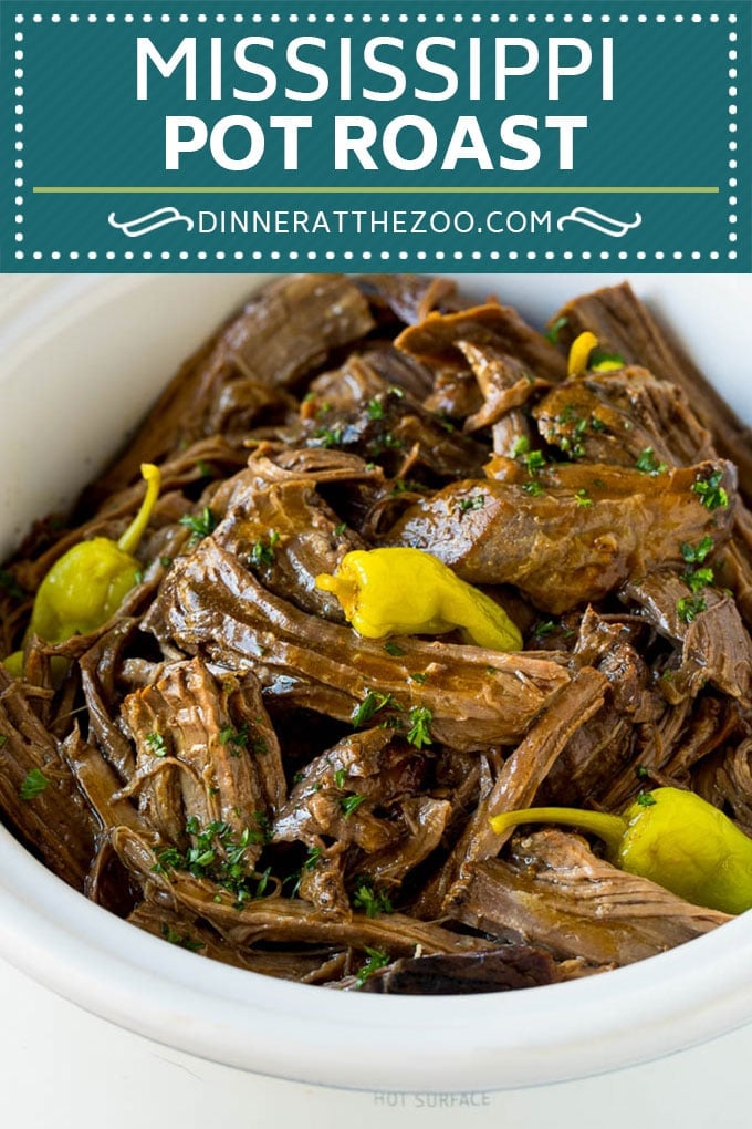 Mississippi Pot Roast #slowcooker #potroast #beef #crockpot #dinner #ezlod