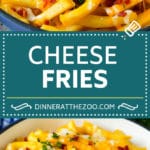 These cheese fries are crispy potatoes topped with plenty of melted cheese, bacon and herbs. #fries #ezlod