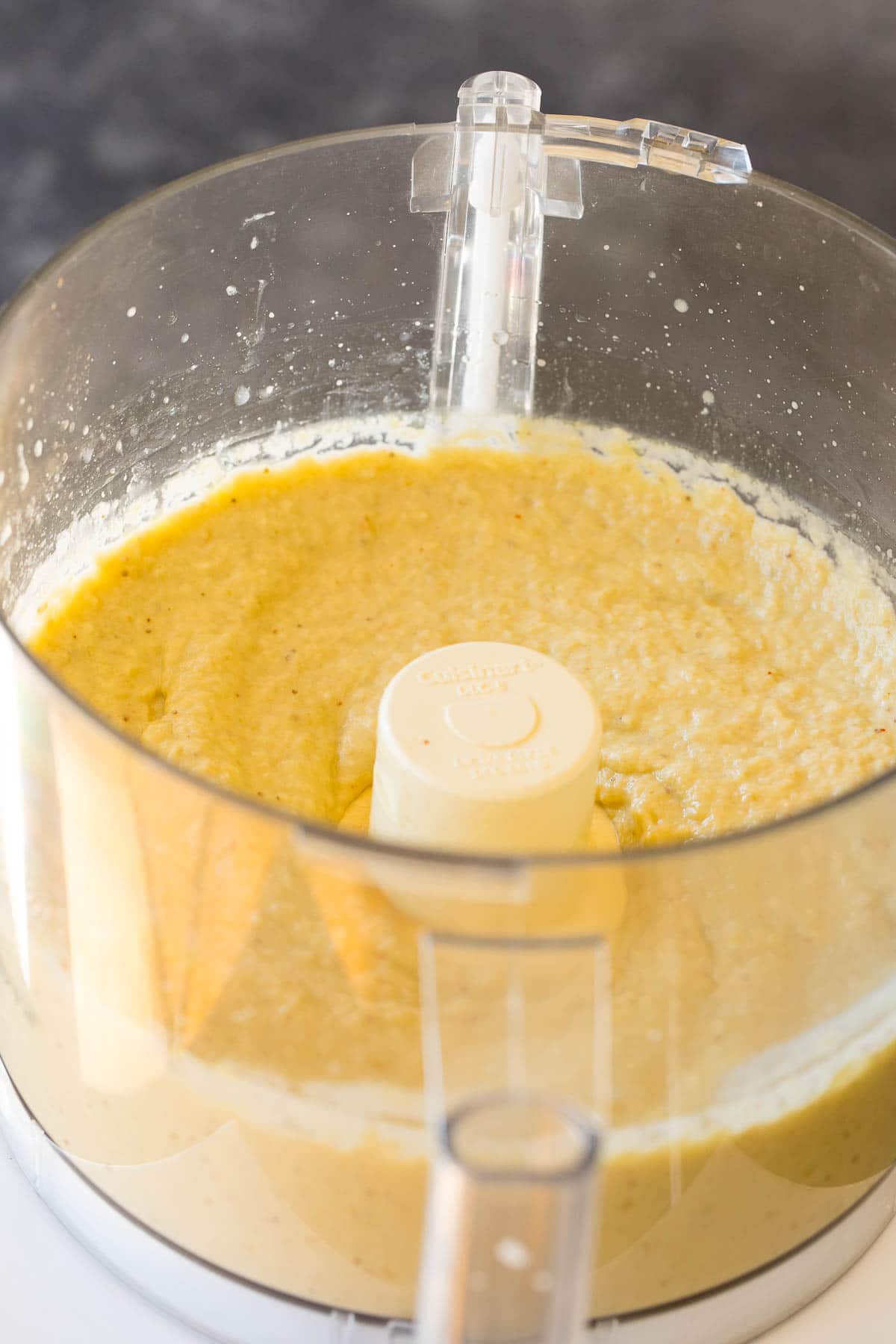 Baba Ganoush Recipe | Eggplant Dip #eggplant #appetizer #dip #healthy #glutenfree #lowcarb #ezlod Pureed eggplant and seasonings in a food processor.