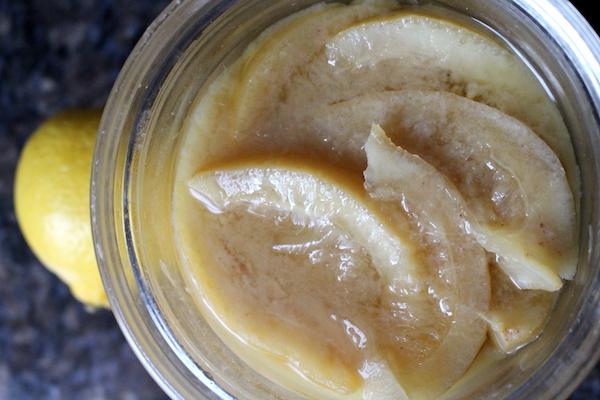 Homemade preserved lemons or lemons preserved in salt