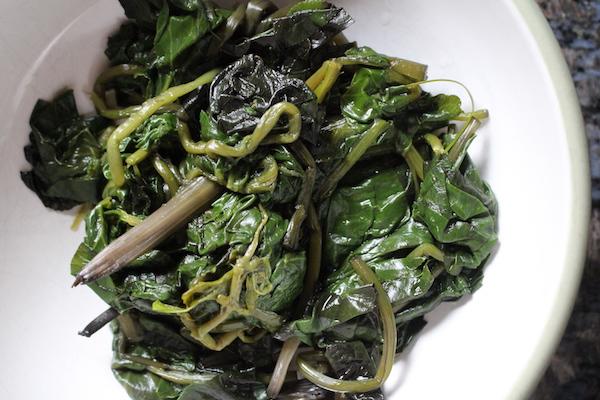 Cooked Marsh Marigold Greens