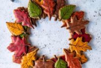 Golden Maple Leaf Vegan Cookie Wreath
