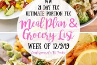 Your Weekly Meal Plan and Grocery List for 21 Day Fix and WW