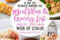 21 Day Fix and WW Weekly Meal Plan and Grocery List February 24