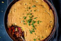 Cozy Vegan Chilli & Cornbread Casserole