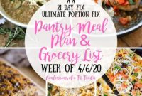 21 Day Fix and WW Compatible Weekly Meal Plan and Grocery List April 6 2020