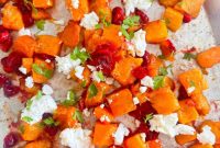 Golden Glazed Butternut Squash with Tart Cranberries