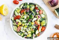 Mediterranean Cucumber Tomato Avocado Feta Salad