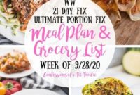 Your Weekly Meal Planning and Shopping Guide for 21 Day Fix and WW