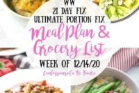 Weekly Meal Prep and Grocery Guide for 21 Day Fix and WW