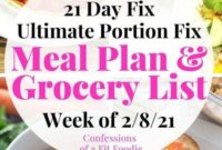 This Week’s 21 Day Fix & WW Meal Plan & Grocery List (February 8, 2021)