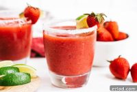 Summer’s Perfect Frozen Strawberry Rhubarb Margaritas