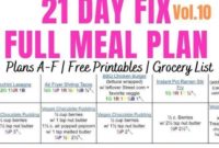 The Ultimate 21 Day Fix Meal Plan Vol. 10 All Brackets and Free Printables