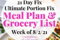Simplify Your Week with a 21 Day Fix and WW Meal Plan and Grocery List