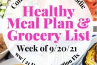 Your Meal Plan & Grocery List for the Week of 9/20/21 | 21 Day Fix & WW Made Easy