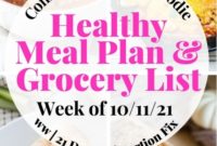 Weekly Meal Plan and Grocery List for Healthy Living