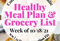 21 Day Fix and WW Meal Plan and Grocery List for the Week of October 18 2021